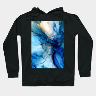 Blue Moon - Abstract Alcohol Ink Art Hoodie